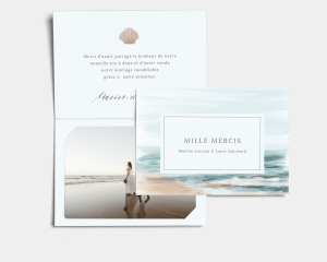 Painted Beach - Carte de remerciements mariage avec Photo