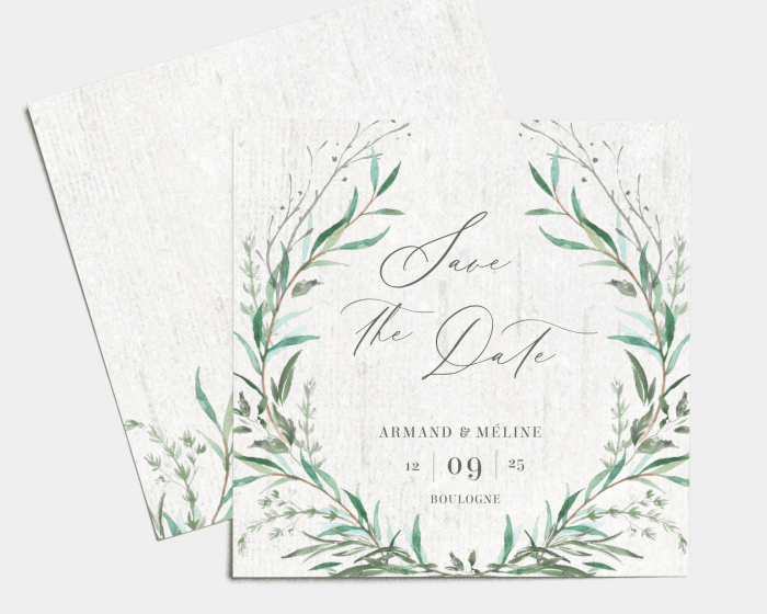 Natural Laurel - Save the Date carte mariage