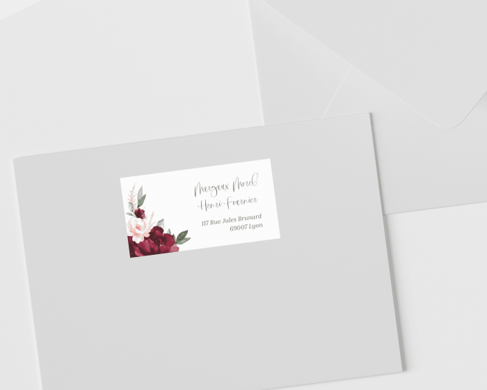 Beloved Floral - Étiquettes d'adresse pour enveloppes