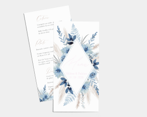 Bloomy Blue - Carte de Menu (langue)