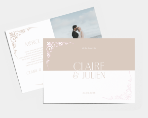 Beauty - Carte de remerciements mariage petit format