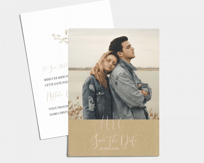 Boho Chic - Save the Date carte mariage (vertical)