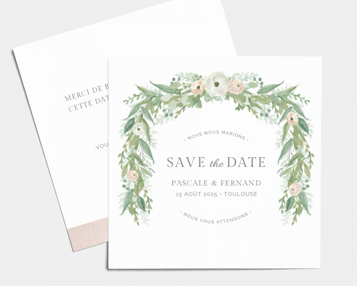 Romantic Garland - Save the Date carte mariage
