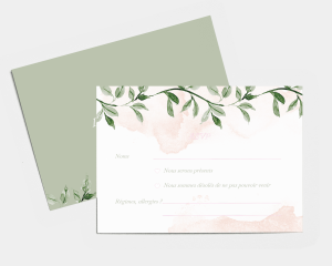 Green and Peach - Carte-réponse pour mariage (horizontale)