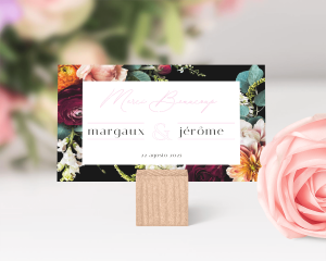 Florals - Carte de remerciements mariage petit format