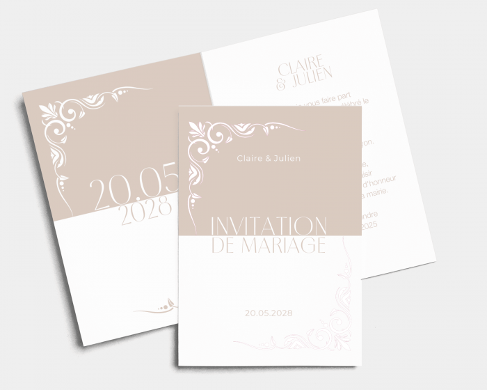 Beauty - Faire-part mariage Carte pliante (verticale)