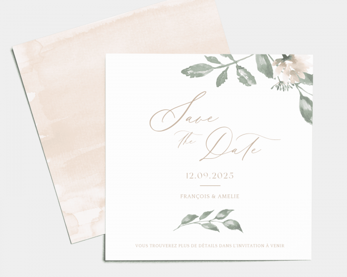 Dusted Calligraphy - Save the Date carte mariage