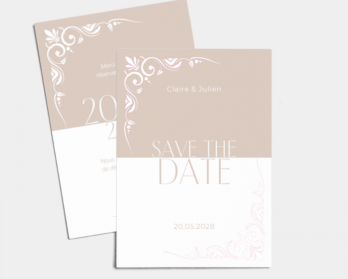 Beauty - Save the Date carte mariage (vertical)