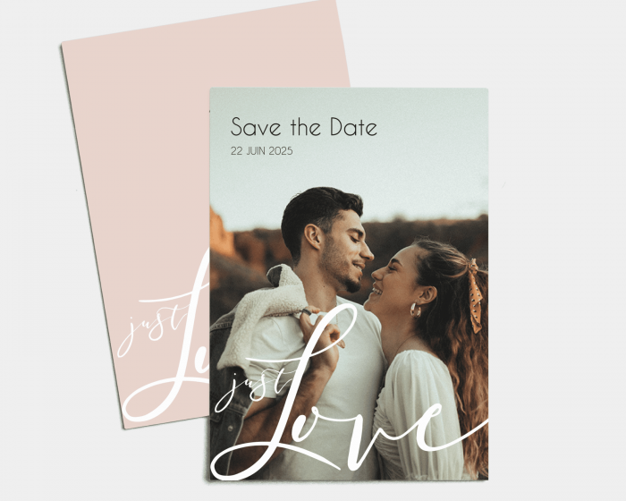 Just - Save the Date carte mariage (vertical)