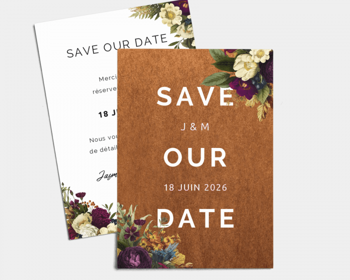 Rustic Love - Save the Date carte mariage (vertical)