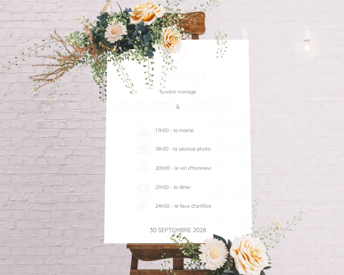 Modest - Panneau de bienvenue mariage (vertical)