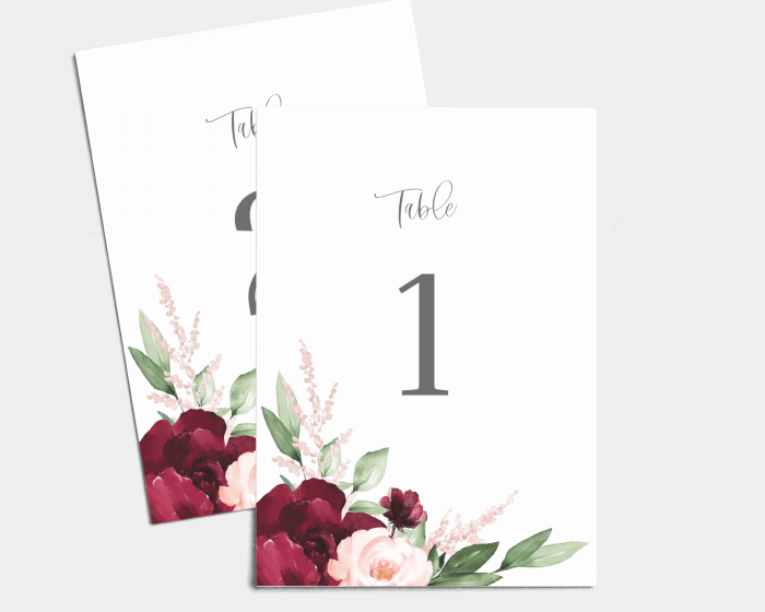 Beloved Floral - Numéros de Table 1 - 10