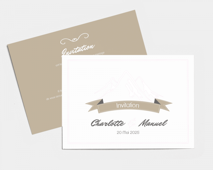 Love Mountains - Carte d´invitation au mariage (horizontale)
