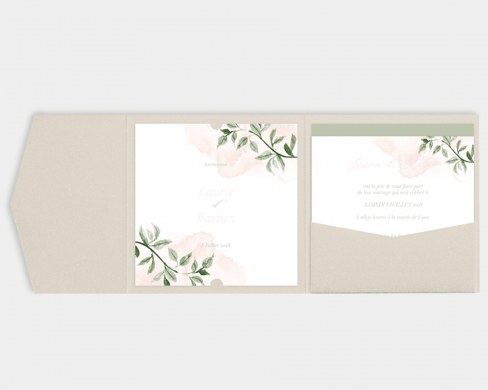 Green and Peach - Format pocketfold carré