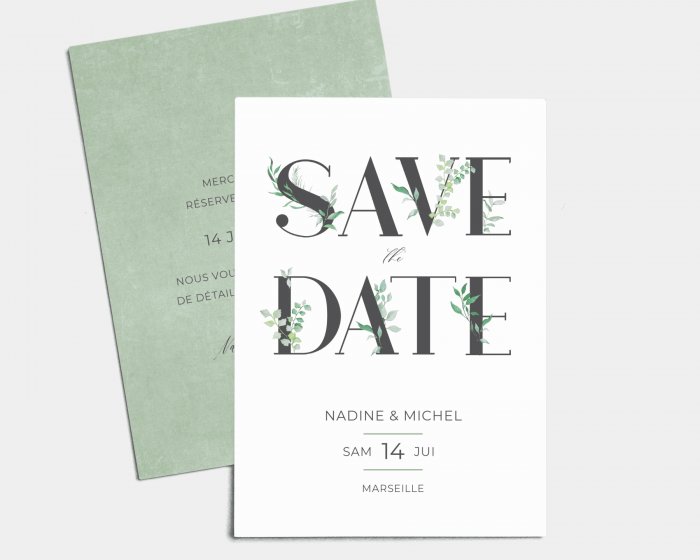 Leafy Ampersand - Save the Date carte mariage (vertical)