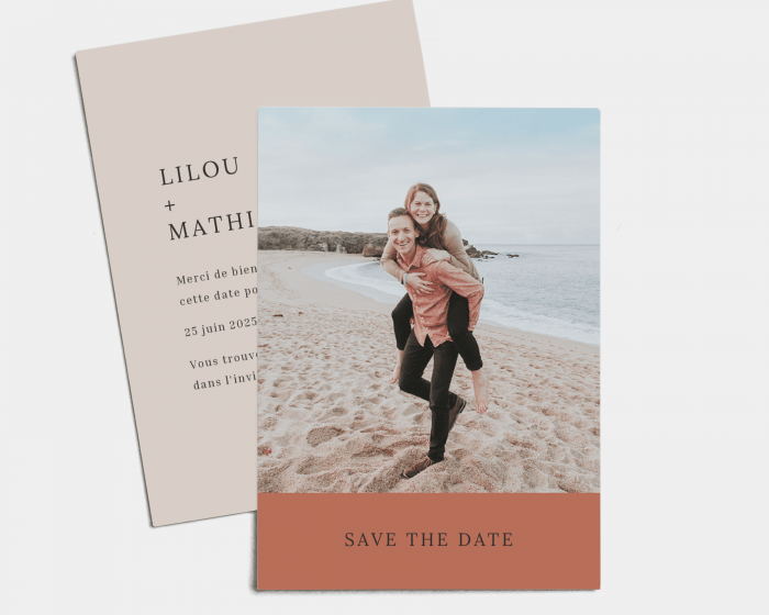 Natural Palette - Save the Date carte mariage (vertical)