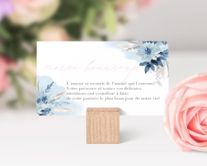 Bloomy Blue - Carte de remerciements mariage petit format