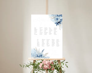 Bloomy Blue - Plan de Table 50x70 cm (vertical)