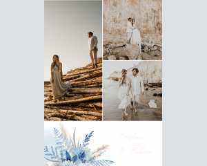 Bloomy Blue - Affiche de mariage (verticale)