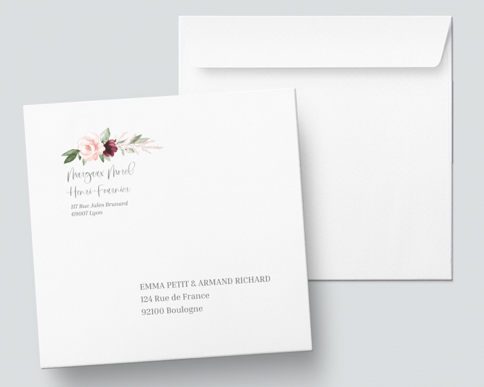 Beloved Floral - Enveloppe carrée imprimée