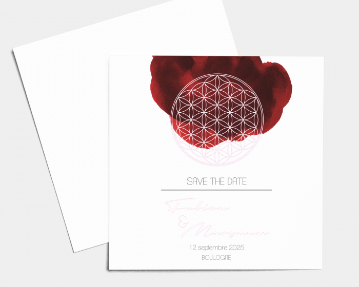 Flower of Life - Save the Date carte mariage