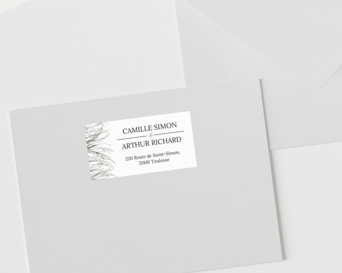 Erba della Pampas - Étiquettes d'adresse pour enveloppes
