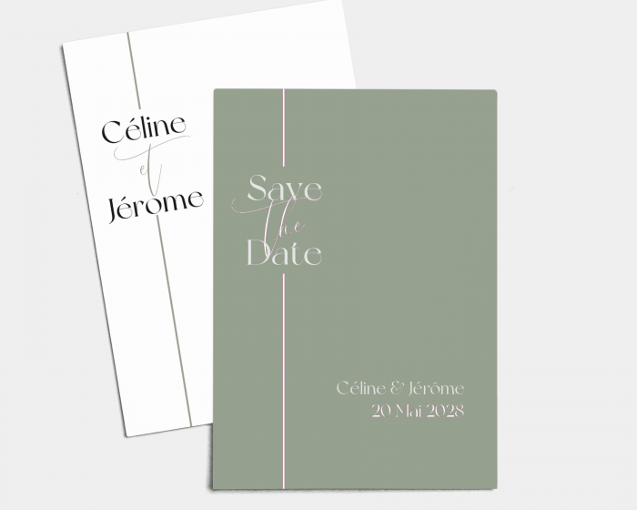 Linea - Save the Date carte mariage (vertical)