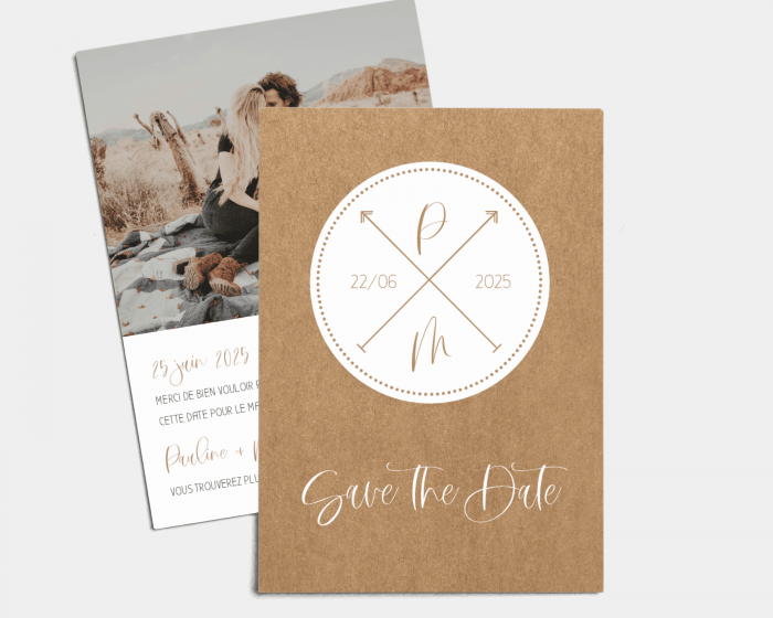 Couple - Save the Date carte mariage (vertical)