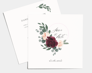 Floral Hoop - Save the Date carte mariage