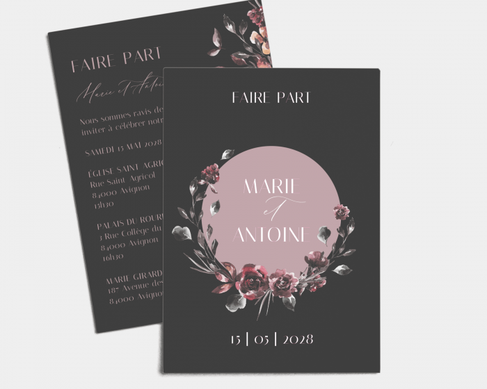 Alive - Carte d´invitation au mariage (verticale)