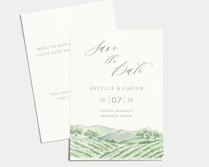 Painted Winery - Save the Date carte mariage (vertical)