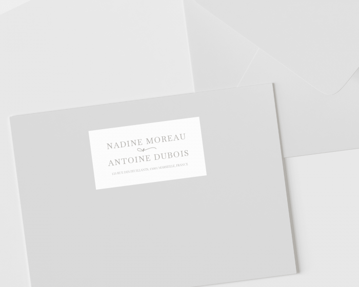 Natural Monogram - Étiquettes d'adresse pour enveloppes