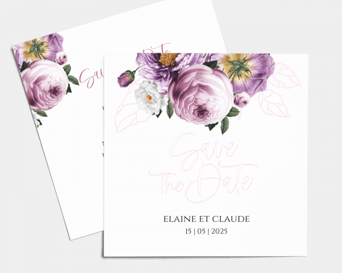 Fleur - Save the Date carte mariage