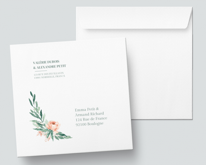 Gilded Botanical - Enveloppe carrée imprimée