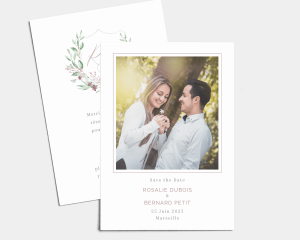 Watercolor Crest - Save the Date carte mariage (vertical)