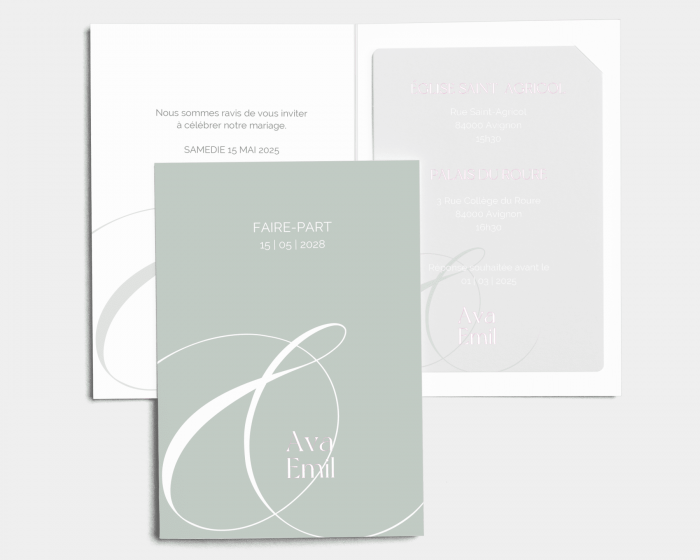 Amore - Faire-Part mariage avec insert