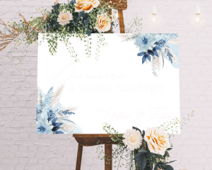 Bloomy Blue - Panneau de bienvenue mariage