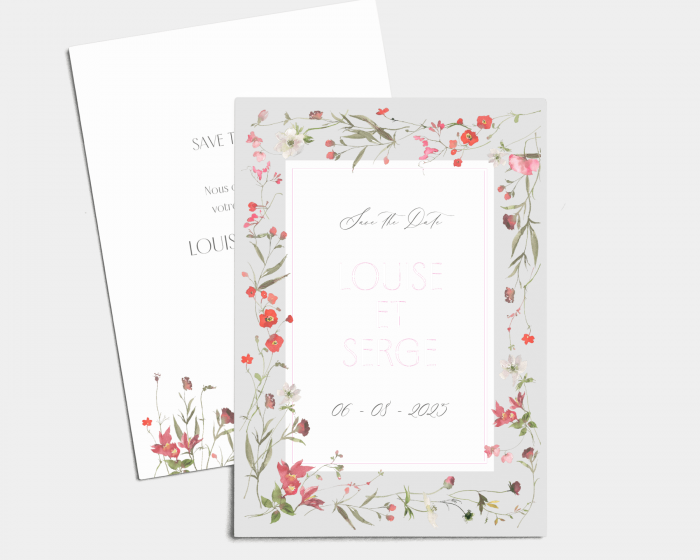 Sweet Meadow - Save the Date carte mariage (vertical)