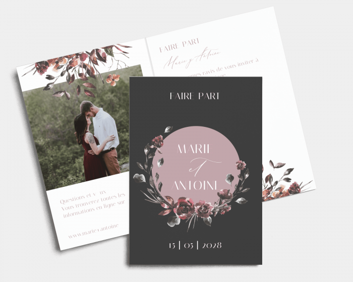 Alive - Faire-part mariage Carte pliante (verticale)