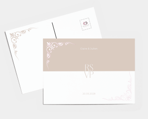 Beauty - Carte-réponse pour mariage (horizontale)