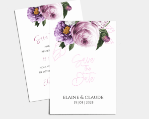 Fleur - Save the Date carte mariage (vertical)
