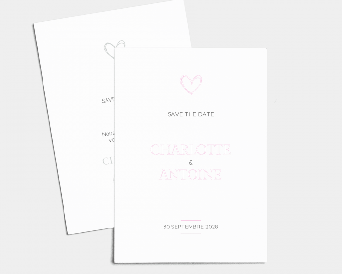 Modest - Save the Date carte mariage (vertical)