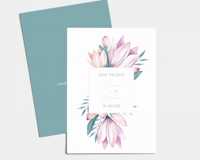 Blumengold - Save the Date carte mariage (vertical)