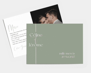 Linea - Carte de remerciements mariage petit format