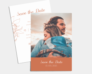 Peonys - Save the Date carte mariage (vertical)