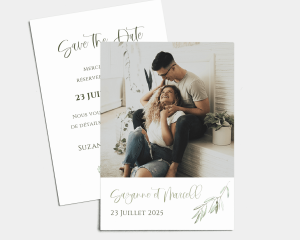 Olive - Save the Date carte mariage (vertical)