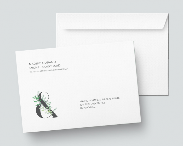 Leafy Ampersand - Enveloppe B6 imprimée