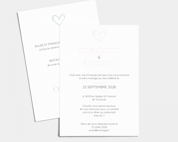 Modest - Carte d´invitation au mariage (verticale)