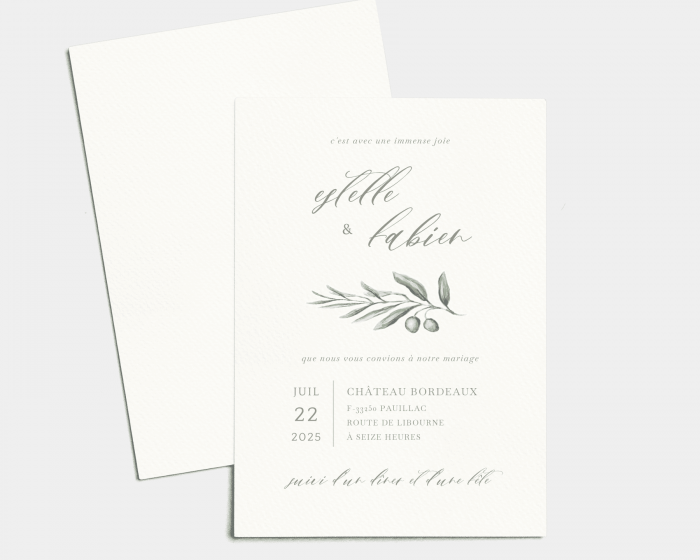 Painted Winery - Carte d´invitation au mariage (verticale)