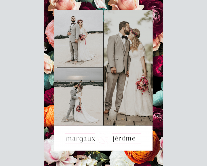 Florals - Affiche de mariage (verticale)